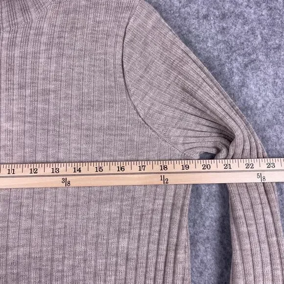 Eileen Fisher Scrunch Neck Dress Women Medium Beige Regenerative Wool NEW Flaw - Picture 5 of 14